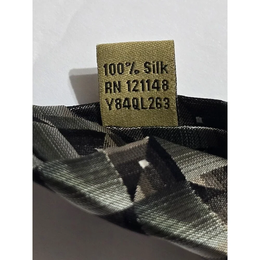 Class Club 100% Silk Necktie Geometric Pattern Black/Grey Youth, Young Men's Tie